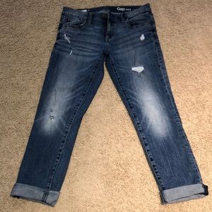 Girlfriend cuffed crop jean